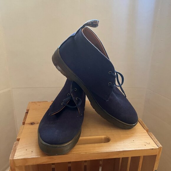 Dr. Martens Size 9 Blue Daytona Twill Canvas Lace-Up Chukka Ankle Desert Boots - Picture 13 of 16